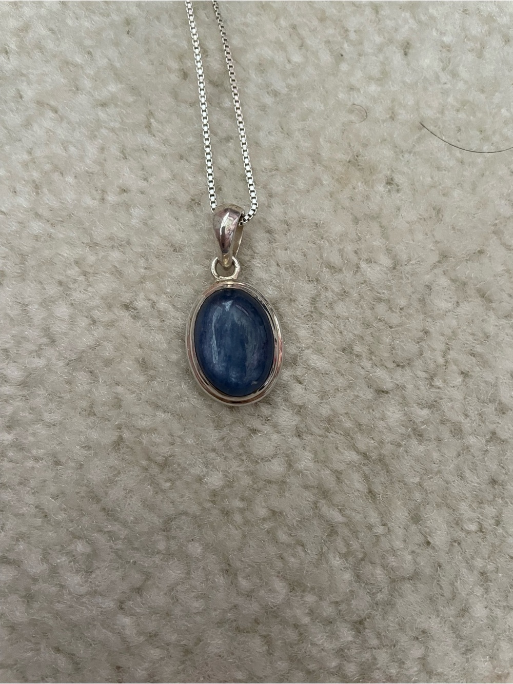 Blue Kyanite and Sterling Silver necklace